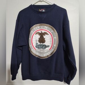 Vintage 90s Mens USS John C Stennis CVN 74 War Ship Sweatshirt USA‎ Medium